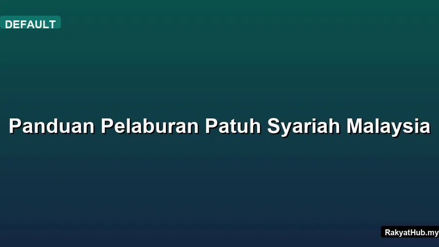 Panduan Pelaburan Patuh Syariah Malaysia