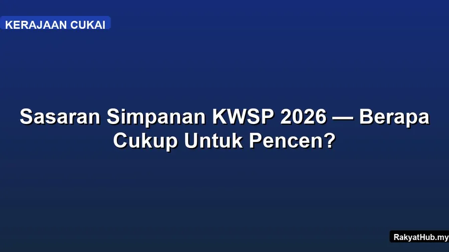 Sasaran Simpanan KWSP 2026 — Berapa Cukup Untuk